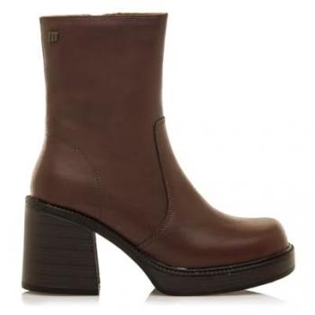Mustang 59800 Botines de Piel Mujer New Oasis Marrón, Cierre Cremallera, 5 a 8cm