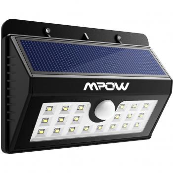 Mpow Black Solar Light Motion Sensor Lamp