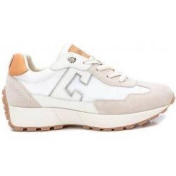 Zapatillas Carmela para mujer en Serraje y Textil Blanco y Gris