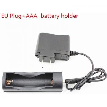 LED headlight with 18650 battery charger and direct plug-in (EU/US)