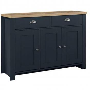 Birlea Highgate 3 Door 2 Drawer Sideboard Navy And Oak