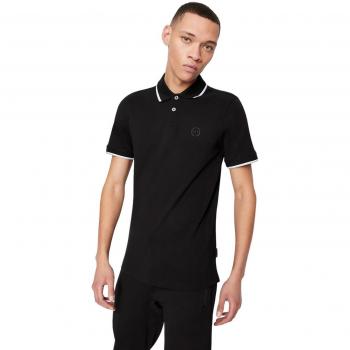 Polo de style Armani Exchange, couleur noire, modèle 243507, manches courtes