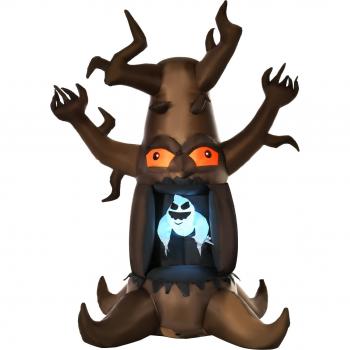 HOMCOM 2.4m Inflatable Halloween Ghost Tree with LED Light