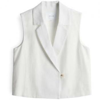 OPUS Weste mit Leinenanteil Modell “Wino” – Offwhite – Größe 40 – Damen