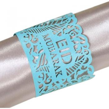Festive Eid Napkin Rings with Hollow Lace Design – 100pcs