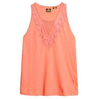 Superdry Débardeur Femme Corail Dentelle 38