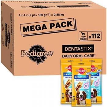 Pedigree DentaStix 112 Sticks Functional Snacks Daily Dental Chews for Medium Dogs