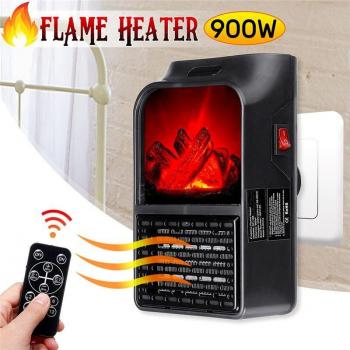 Portable Electric Fan Heater with Flame Effect