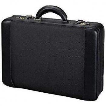 Alassio Mallette en cuir avec compartiments extensibles 20 mm Noir