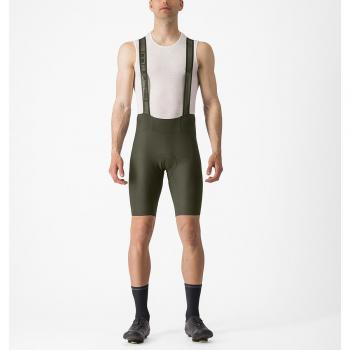 Culotte da uomo Castelli Espresso verde scuro con salopette e imbottitura