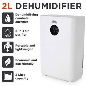 Black & Decker BXEH60002GB 2 Litre Dehumidifier with Air Purifier