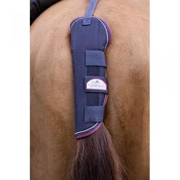 Protector de queue Equithème 1200 D en bleu marine et rouge bordeaux – TAILLE COMPLÈTE
