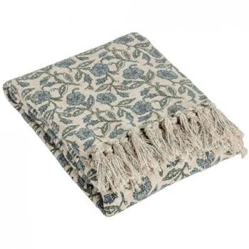 Delphine Green Plush Throw with Tassels – 130cm x 170cm