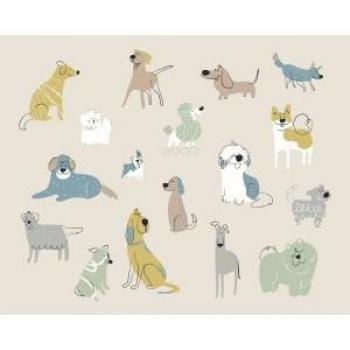 Grey Canine Companions Wall Mural