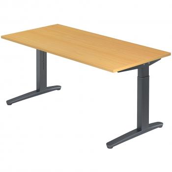 Scrivania Faggio 160x80 cm, modello regolabile in altezza (OFFICE PRO XTRA XB)