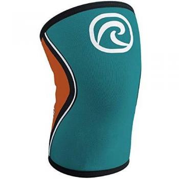 Rehband RX Kniebandage, 5 mm, XS, Blaugrün/Orange