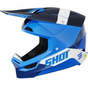 Schot Race MIPS Ridge Crosshelm – Schwarz/Weiß/Blau, Größe L