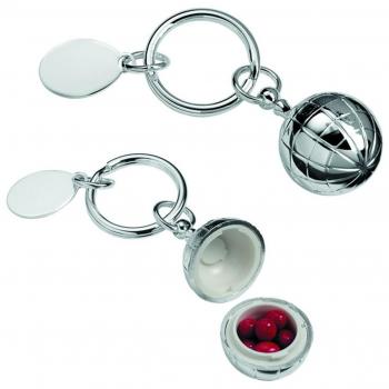 Schlüsselhalter in Silber: Fußball & Pillendose kombiniert