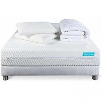 Pack Confort Bio 140x190 – Mousse mémoire 5 zones, épaisseur maximale, couette + 2 oreillers