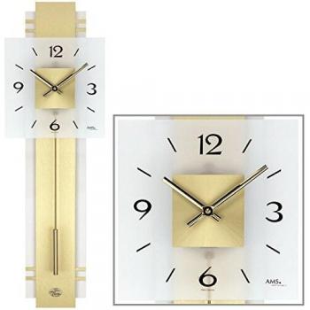 AMS Pendelwanduhr W7301 goldfarben