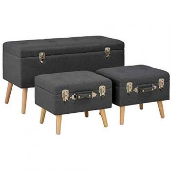 VidaXL Dim Grey Fabric Storage Caddies – 3‑Pack Collection