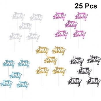 25pcs Birthday Cake Picks
