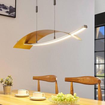 Lucande LED-Hängeleuchte Marija, 90,5 cm, goldfarben, Metall