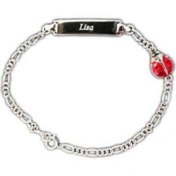 Coccinelle Rouge bracelet d'ID bébé – Argent 925, boîte à bijoux incluse