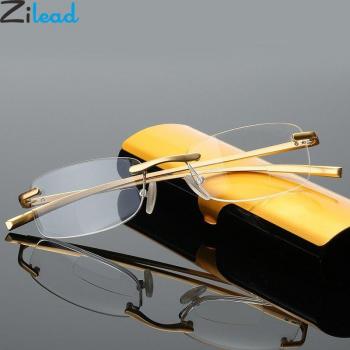 Rimless Bifocal Reading Glasses for Men by Zilead +1.0 to +4.0