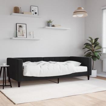 Divano Letto in Velluto Nero 90x200 cm