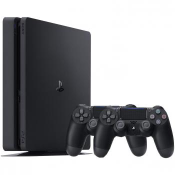 Sony PlayStation 4 Slim mit 2 Controllern + 4 Spiele