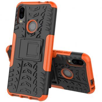 Hybride Coque+Protecteur d'écran en Verre trempé 360° Protection Bumper Case Xiaomi Redmi Note 7 Orange