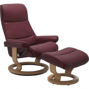 Stressless® Relaxsessel »View«, (Set, Relaxsessel mit Hocker), Classic Base, Größe L, Eiche