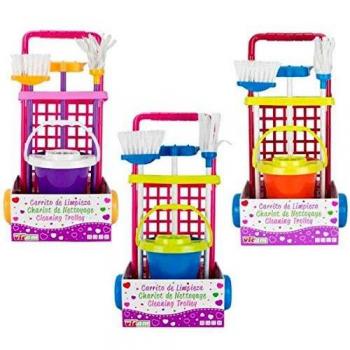 VICAM Household Helper Cart – Standard Broom, Mop, Dustpan, Bucket Kit (Age 3+)