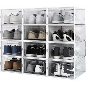 Lot de 12 Boîtes à Chaussures Empilables