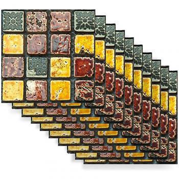 Selbstklebende Küchen-Fliesen‑Mosaik‑Decals – 10 Stück, 10 × 10 cm