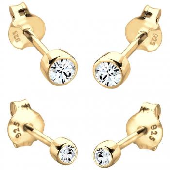 Sérénité Elli Boucles d'Oreilles Strass Argent 925 – Duo