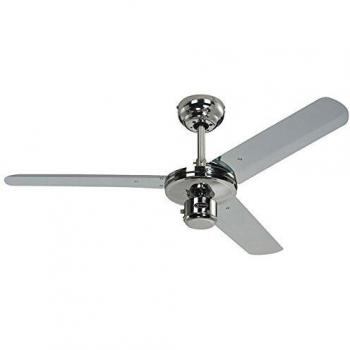 Ventilateur de plafond Industrial chrome silencieux 122 cm