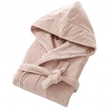 Peignoir Capuche en Eponge Velours 450g/m² La Redoute Intérieurs Trizie Rose Taille 42/44