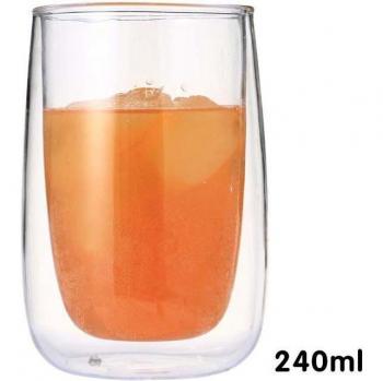 Kaffee‑Tassen Doppelstapel, Unterseite aus Glas