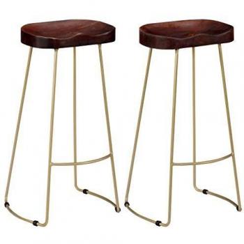 Sgabelli da Bar in Legno Massello di Mango Gavin 2 pz