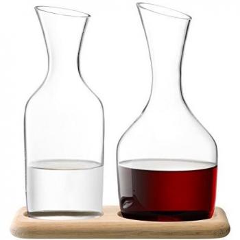 LSA Water & Wine Carafe Set with Oak Base