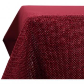 Deconovo Nappe de Tables Aspect Lin Anti-tâche Imperméable de Salle à Manger 150x240 cm Noël Rouge