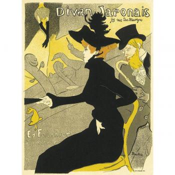 Les Trésors De Lily A1201: Retro‑Metallschild „Toulouse Lautrec“, japanisches Sofa, 40 × 30 cm – Gelb