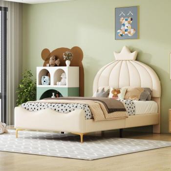 Stoffbett Okwish aus Kunstleder – 90 × 200 cm
