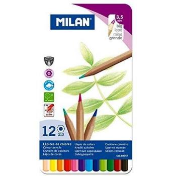 Lápices de colores MILAN con mina gruesa de 3.5 mm en caja metálica