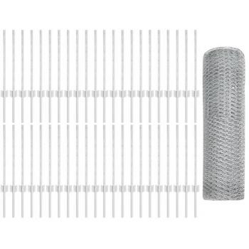 Poteaux de clôture en acier galvanisé (U-Channel) – Pack 11 pièces Vidaxl
