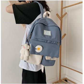 Mochila Escolar con Paneles Sólidos para Chicas
