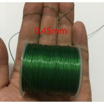 Línea de pesca de acero inoxidable 0,38 mm con revestimiento de nailon verde