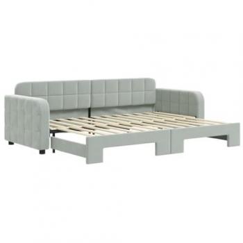 Lit de jour convertible gris clair 80x200 cm
